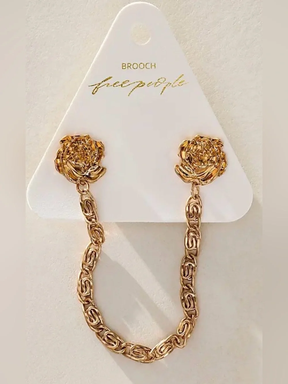 NEW Free People Gold Chancellor Star Pin Brooch Rose